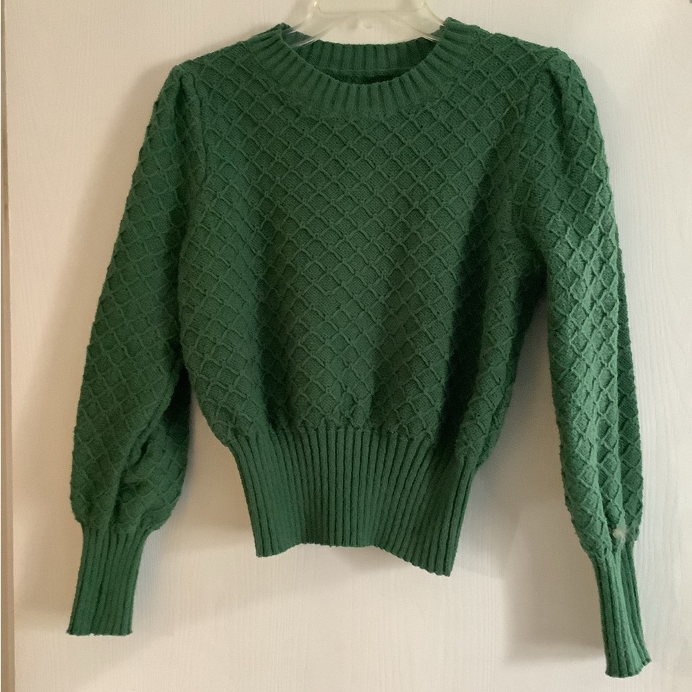 Green Textured Women's Sweater